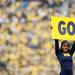 A Michigan cheerleader during a timeout on Saturday. Daniel Brenner I AnnArbor.com